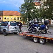 Motorschaden und Abtransport in Netolice : !Moped-Touren, 2017.4-Laender, 2017.4-Länder, Europa, Europe, Moped-Touren, Netolice, Tschechien