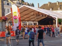 Abendessen mit Public Viewing in Malmedy : 2018.Ardennen, Belgien, Europa, Europe, MRD